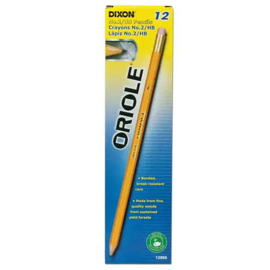Oriole&reg; Wood-Cased Pencils, #2 HB Soft, Pre-Sharpened, Yellow, 12 Per Pack, 6 Packs {2}