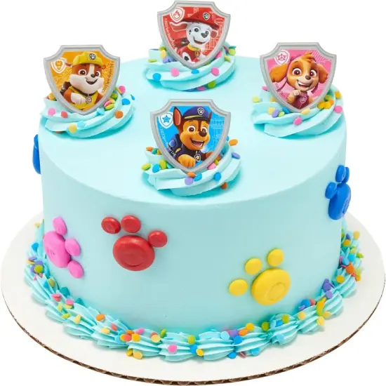 Paw Patrol Reporting For Duty Rings, Cupcake Decorations Featuring Chase, Marshall, Skye, And Rubble - 12 Pack {4}