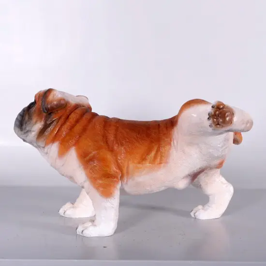 Bulldog Peeing Life Size Statue {5}