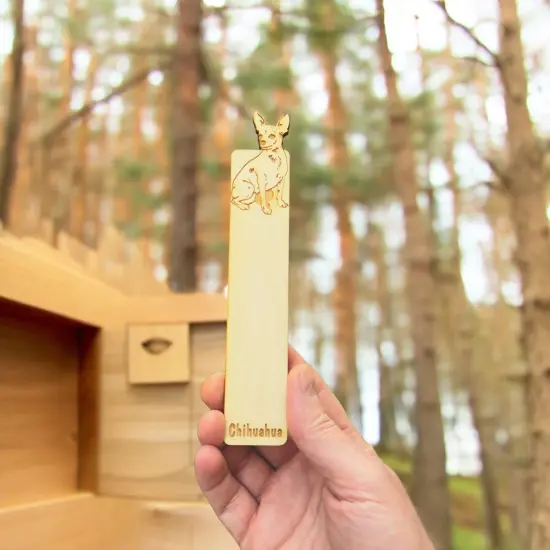 Bookmark - chihuahua Dog - Birch wood {3}