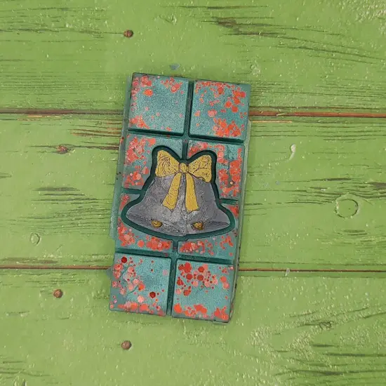 Christmas Bells Snap out Center Wax Melt Snap Bar Silicone Mold {2}