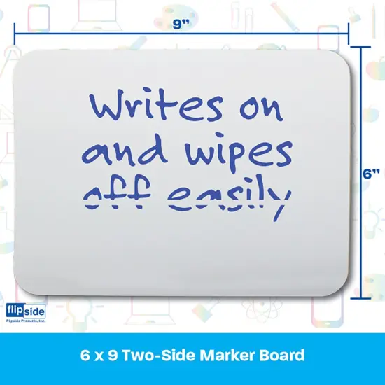 Two-Sided Dry Erase Marker Boards, 6" x 9", Class Pack of 12 {3}