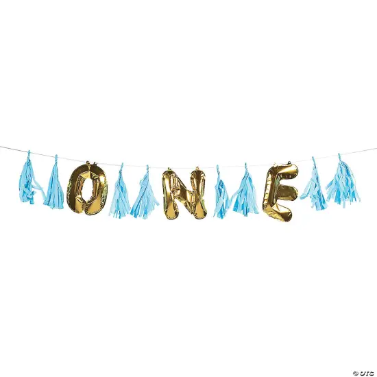 1st Birthday Blue Mylar Balloon Garland - 6 ft. x 10 {2}