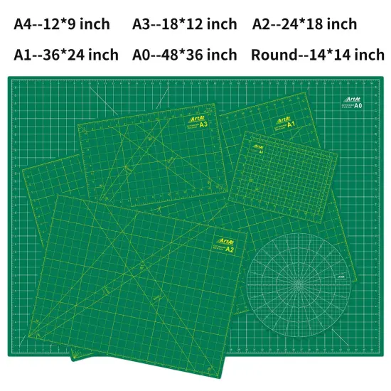 Self Healing Cutting Mat: 9"x12" Non-Slip PVC Double Sided 5-Ply A4 Art Craft Rotating Mat, Rotary Cutting Mat for Quilting, Sewing Crafts Hobby Fabric Precision Scrapbooking Project Gr {3}