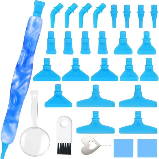 5D Diamond Painting Drill Pen, Rhinestone Gem Picker Tool Kit for Adults & Nail Art Cornflower blue {1}