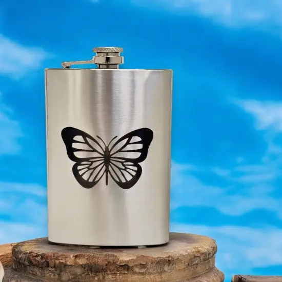8oz Monarch Butterfly Stainless Steel Flask {3}
