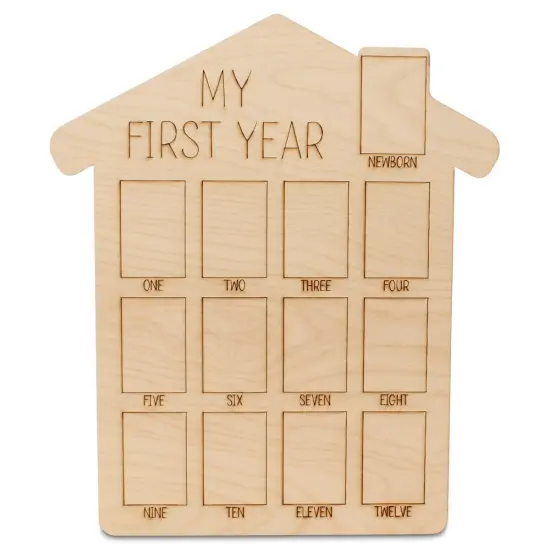 My 1st Year Photo Frame 14" for Baby Keepsake, Decor, & Bday Party | Woodpeckers {1}