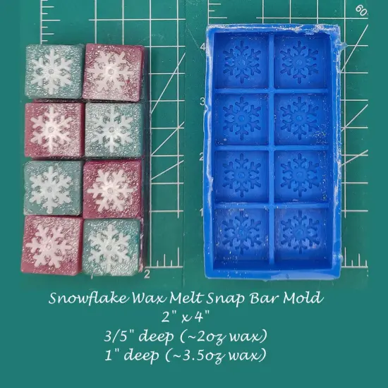 Snowflakes Wax Melt Snap Bar Silicone Mold {1}