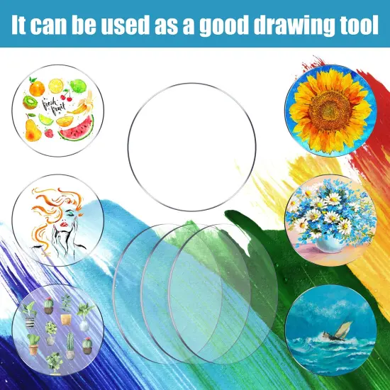 60 PCS Transparent Acrylic Circle Discs Thick Round Acrylic Sheets Acrylic Circle Disc Ornament Blanks Clear Round Acrylic Ornaments for DIY Projects and Crafts (1.5 Inch) {4}