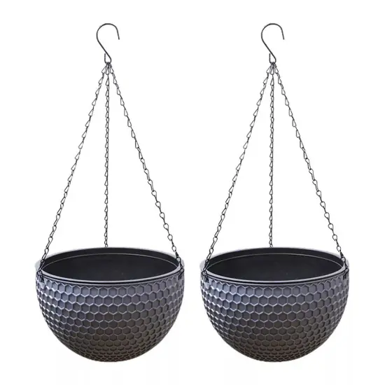 2pcs 6.5" Pot Hanger Modern Planter Dark gray {1}