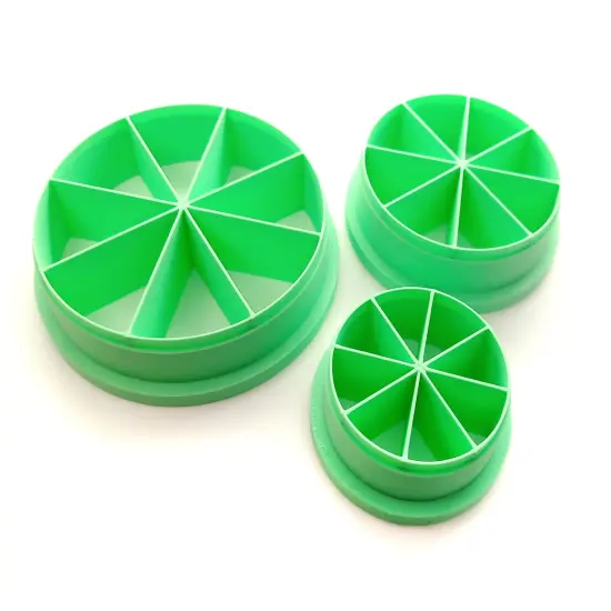 Color Wheel or Pie Slice Clay Cutters, Set of 3 sizes, Adorabilities {2}