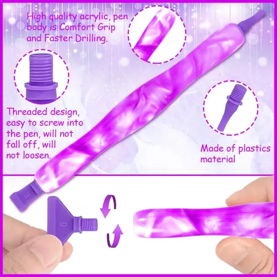 5D Diamond Painting Drill Pen, Rhinestone Gem Picker Tool Kit for Adults & Nail Art Violet {2}