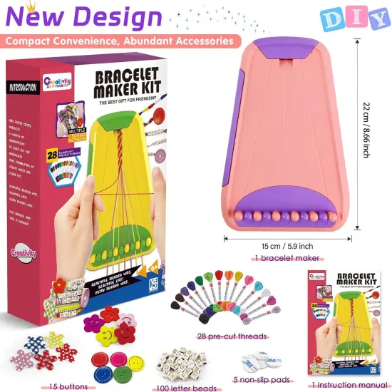 Friendship Bracelet Making Kit - Arts & Crafts Gift for Kids Ages 6-12 Pink/purple {2}