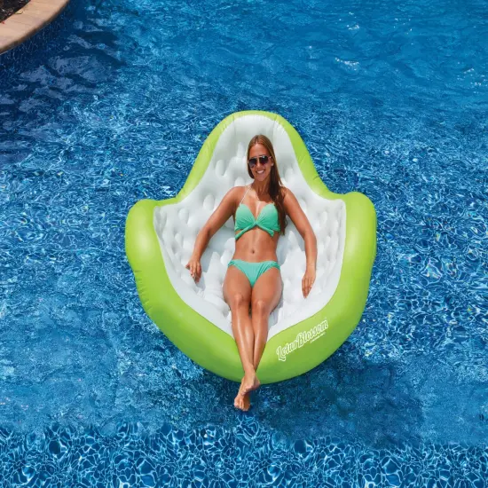 Swim Central Inflatable Lotus Blossom Swimming Pool Duo Lounger - 80" - Green {5}