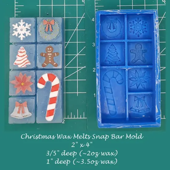Christmas Wax Melt Snap Bar Silicone Mold {1}