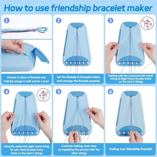Friendship Bracelet Making Kit - Arts & Crafts Gift for Kids Ages 6-12 Light blue {2}