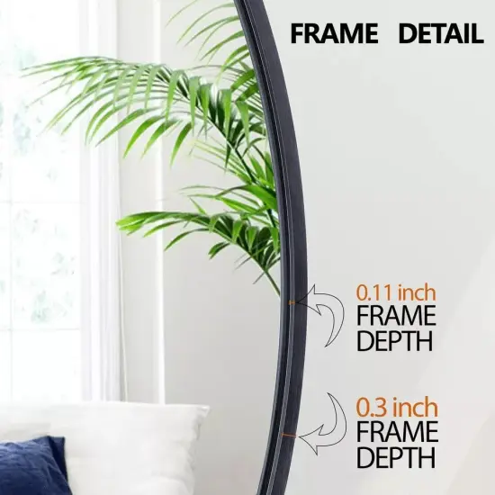 30" Metal Frame Round Wall Mirror for Bathroom Vanity Wall Decor Circle Mirror {2}