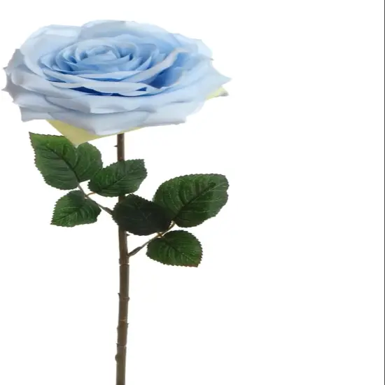 12-Pack: Open Rose Stem with Lifelike Silk Foliage, Floral Home by Artificial Flowers Blue {1}