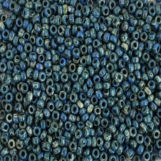 Opaque Montana Blue Picasso Miyuki Seed Beads - Miyuki 4516 {1}