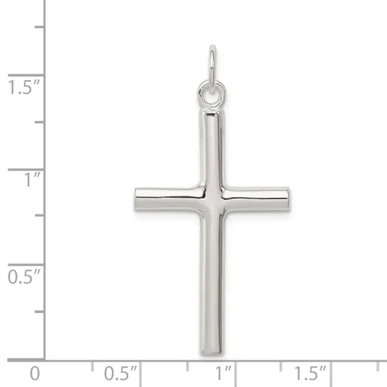 Sterling Silver Cross Charm Religious Jewelry 44mm x 21mm {4}