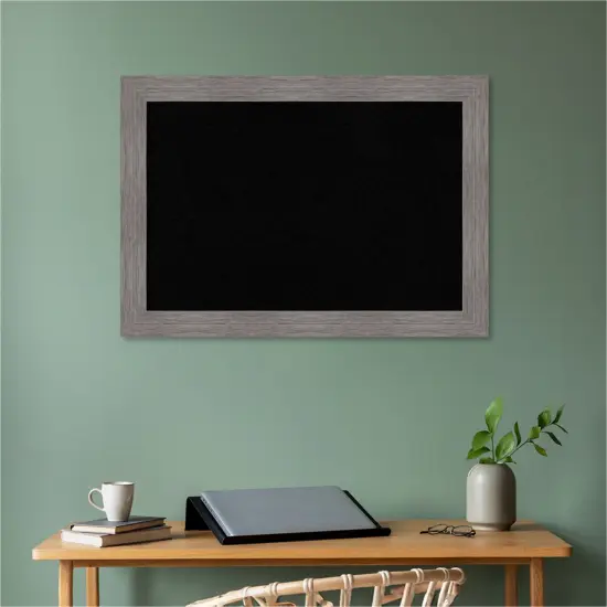 Pinstripe Plank Grey Framed Corkboard, Black Cork {5}