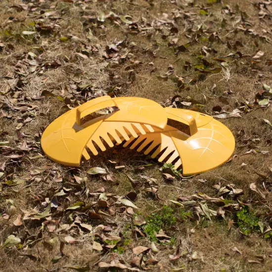 Decorative Pair of Leaf Scoops, Hand Rakes for Lawn and Garden Cleanup Yellow {3}