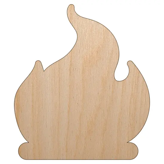 Flammable Fire Icon Unfinished Wood Shape Piece Cutout for DIY Craft Projects {2}