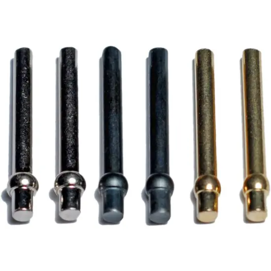 WE Games Standard Metal Cribbage Pegs with Velvet Pouch - Set of 6 (2 Brass, 2 Chrome, 2 Black) {1}