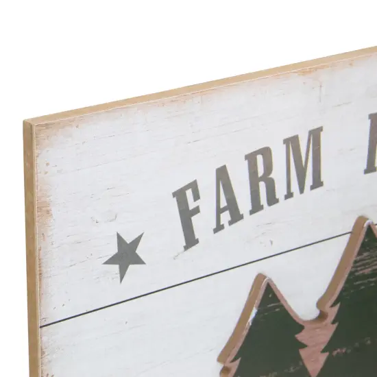 Northlight 16" White Washed Farm Fresh Christmas Trees Wooden Wall Sign {4}