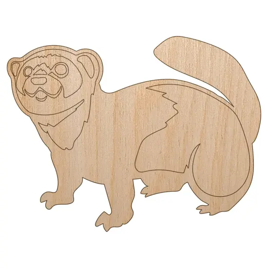 Friendly Ferret Unfinished Wood Shape Piece Cutout for DIY Craft Projects {7}