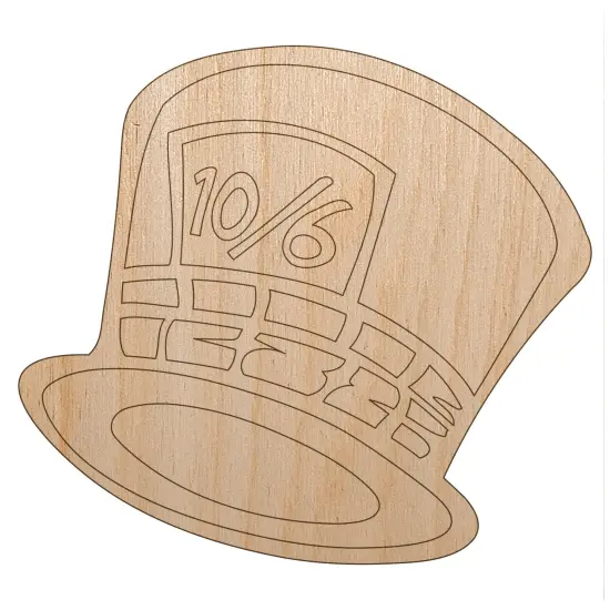 Mad Hatter Hat from Alice in Wonderland Unfinished Wood Shape Piece Cutout for DIY Craft Projects {2}