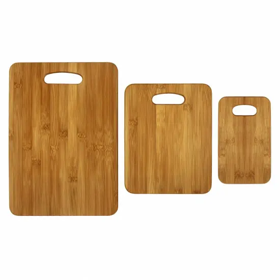 Oceanstar 3-Piece Bamboo Cutting Board Set, Rounded Brown {3}