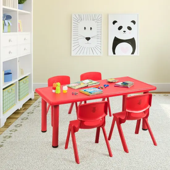 4-pack Kids Plastic Stackable Classroom Chairs Red {2}