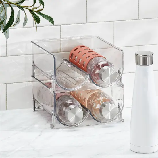 mDesign Plastic Free-Standing Stackable Water Bottle Storage Rack {2}