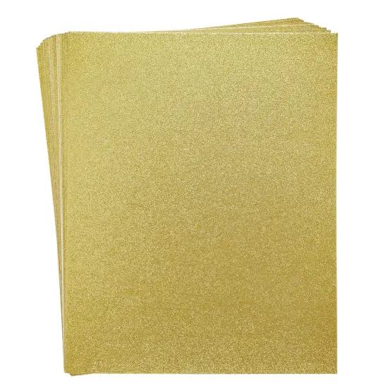 24 Sheets Glitter Gold Paper for Crafts, Wedding Invitations, Card Making, Scrapbook, Single Sided (8.5 x 11 In) {1}