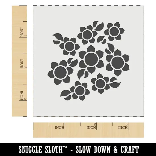 Scatter of Sunflowers Wall Cookie DIY Craft Reusable Stencil {5}