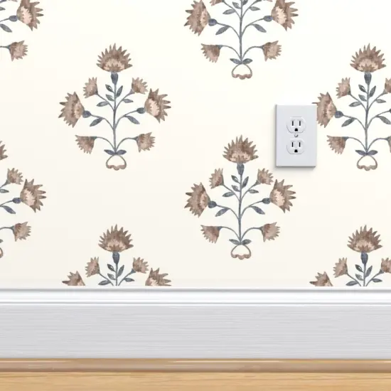 Peel & Stick Wallpaper 2FT Wide Modern Floral Traditional Stem Wildflower Custom Removable Wallpaper by Spoonflower {4}