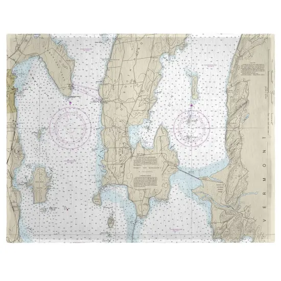 Betsy Drake South Hero Island, VT Nautical Map Place Mat Set of 4 {1}