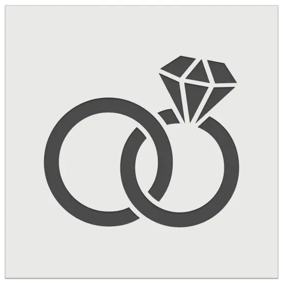 Wedding Rings with Diamond Overlapping Wall Cookie DIY Craft Reusable Stencil {2}