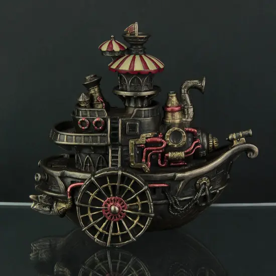 Hand Painted Steampunk Style Airship Gondola Statue {4}