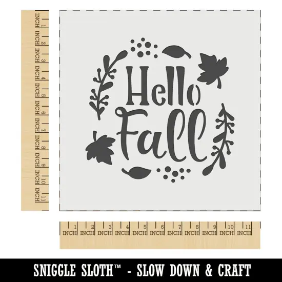Hello Fall Leaves Wall Cookie DIY Craft Reusable Stencil {1}
