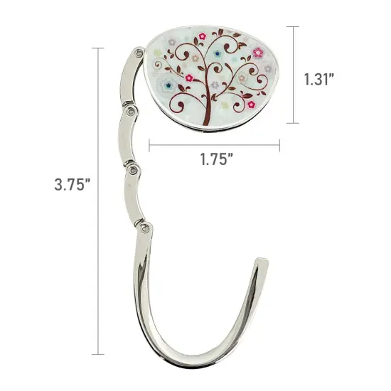 Wrapables Stylish Purse Hook Hanger, Foldable Handbag Table Hanger, Flower Tree {6}