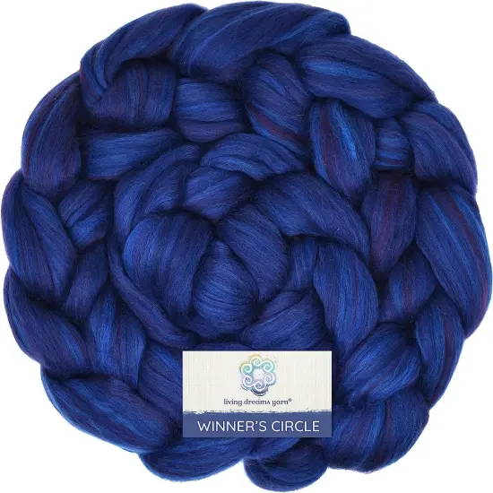 100% Superfine Merino Fiber: Winner's Circle. Soft Combed Top Roving Color Blend for Spinning, Felting, Weaving Bella Luna {1}