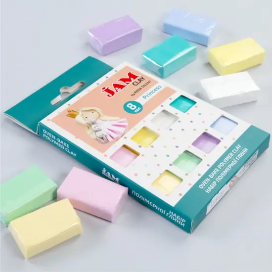 Polimer clay, set "Princess", 8x20g, Jam Clay, ROSA TALENT {2}