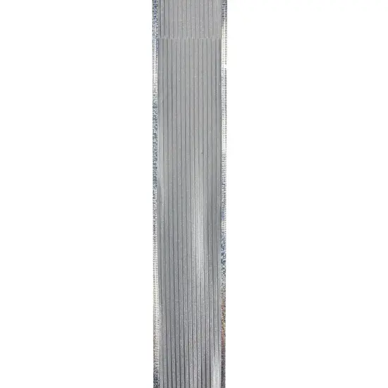 Northlight Club Pack of 12 Shimmery Silver Horizontal Wired Christmas Craft Ribbon Spools - 2.5" x 120 Yards {3}