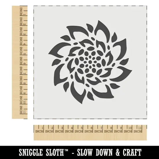 Radial Succulent Flower Spiral Wall Cookie DIY Craft Reusable Stencil {1}