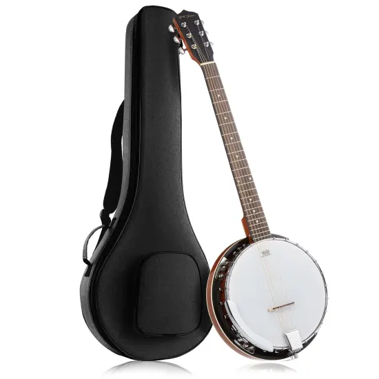 Jameson Guitars 6-String Banjo Guitar with Closed Back Resonator and 24 Brackets {1}