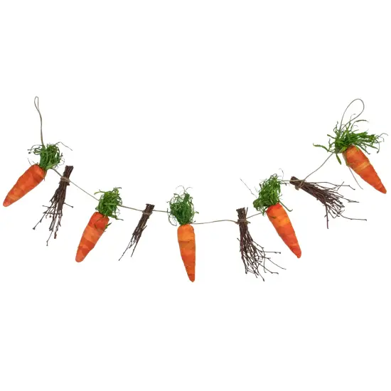 Northlight 3.25' Carrots and Twigs Artificial Easter Garland Orange {5}