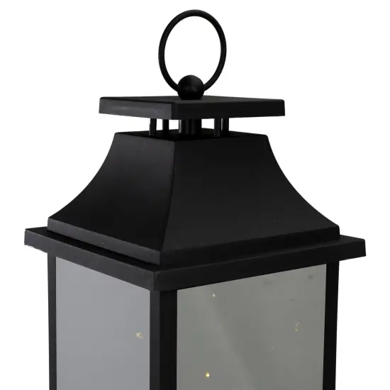 Northlight LED Lighted Flickering Lantern - 16" - Warm White Light - Black {5}