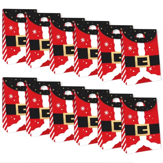 Big Dot of Happiness Secret Santa - Christmas Gift Exchange Gift Favor Bags - Party Goodie Boxes - Set of 12 {6}